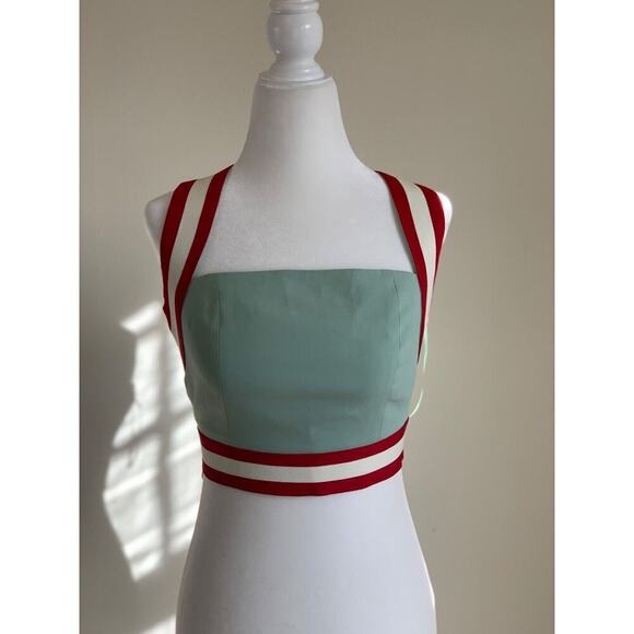 C/MEO Collective Pursue Crop Top Sleeveless XXS 00 Racerback Green Sporty - Picture 3 of 11